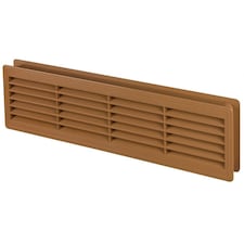 Alder 120x440mm Internal Door Plastic Ventilation Grille Air Vent Collar | Brown | Alder