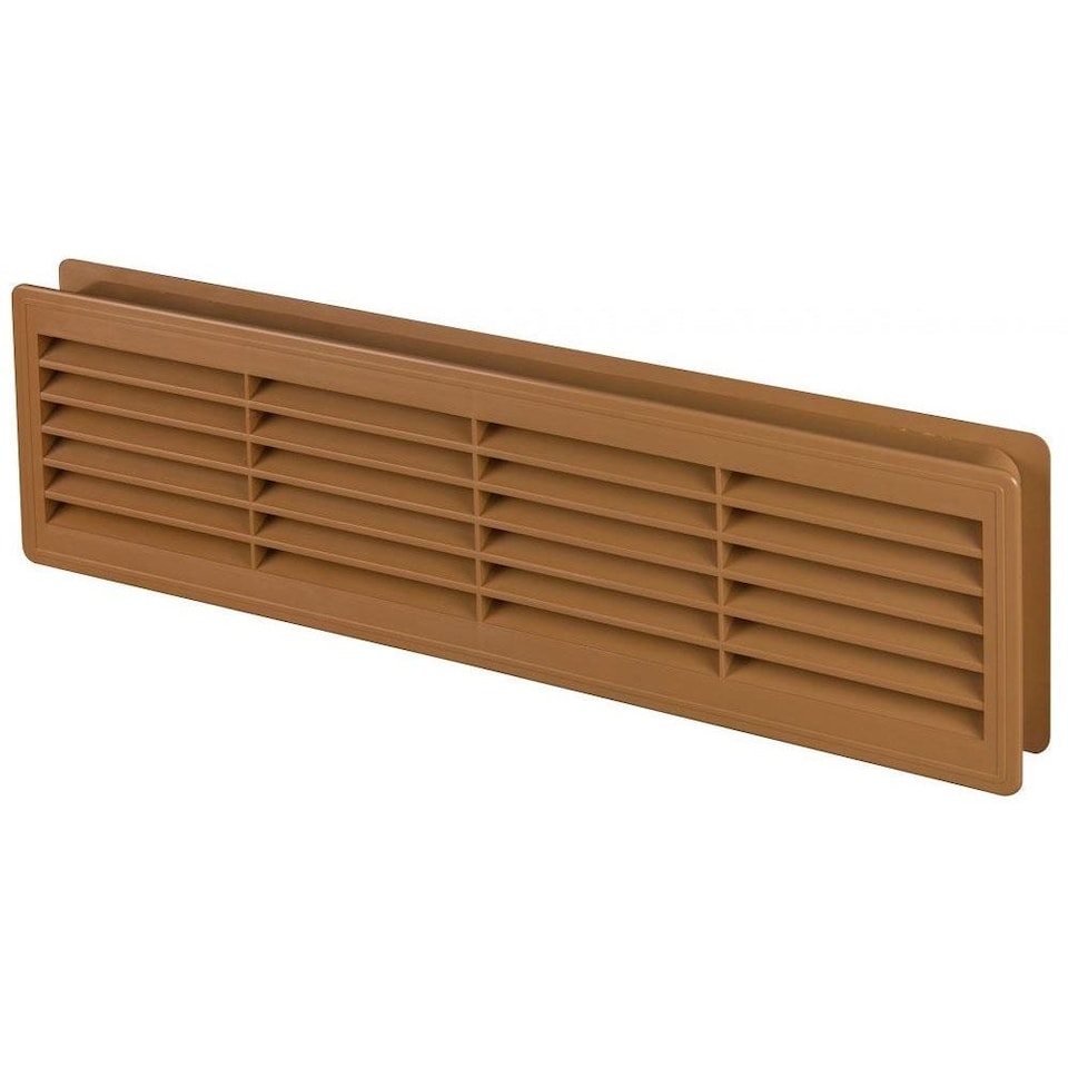 image 1 of Alder 120x440mm Internal Door Plastic Ventilation Grille Air Vent Collar | Brown | Alder