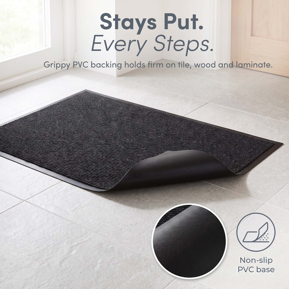 image 1 of Keplin Washable Non-Slip Doormat Indoor and Outdoor Dirt Trapping Water Absorbent