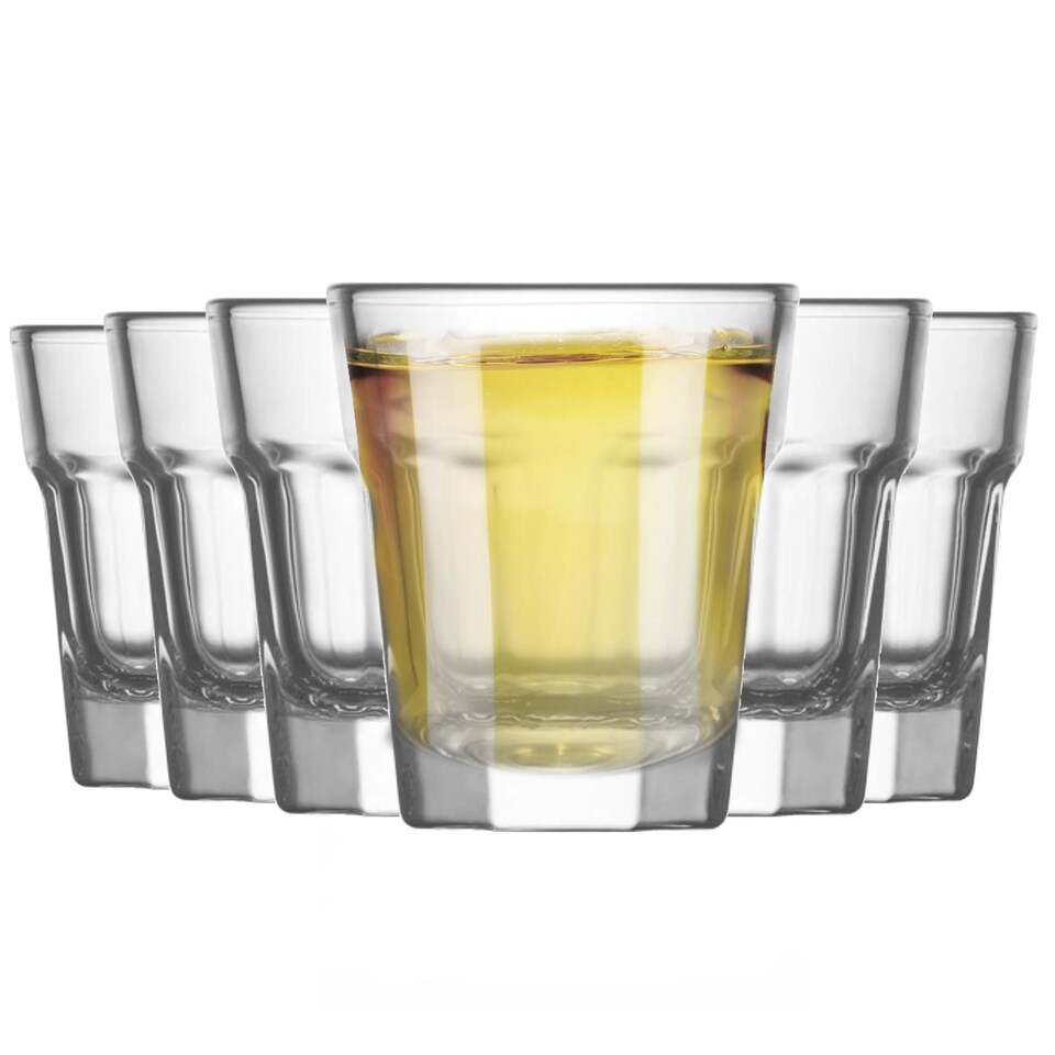 image 1 of LAV Aras Shot Glasses - 45ml - Clear - Pack of 6 | Clear | Clear