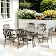 image 2 of Outsunny 7 Pieces Cast Aluminium Garden Dining Set with Parasol Hole Bronze