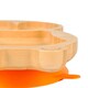 image 7 of Tiny Dining Bamboo Suction Plate - Penguin/Orange - Divided Non-Slip Bamboo Self-Feeding Baby Weaning Plate | Orange | Orange