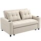 image 1 of HOMCOM 2 Seater Pull Out Sofa Bed with Pockets for Living Room Beige