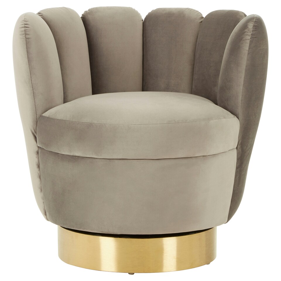 image 1 of Beauly Grey Velvet Accent Chair Grey