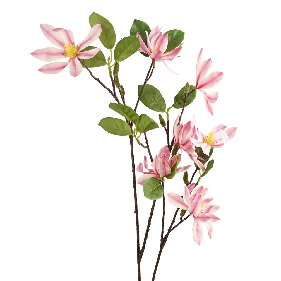 image 1 of 100cm Pink Magnolia Floral Spray Artificial