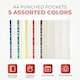 image 2 of Pack of 25 A4 Punched Pockets with Assorted Coloured Reinforced Strip