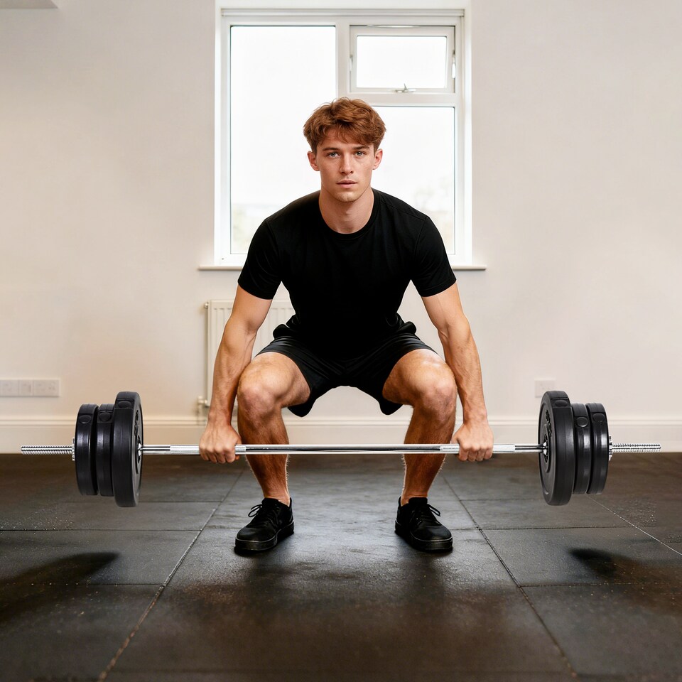 image 1 of HOMCOM Dumbbell and Barbell Set with 65kg Adjustable Weights, for Home Gym