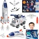image 1 of Creative Space Adventure Toys for Kids Space Shuttle Rocket Set with Astronauts Rover Satellite and Solar System Mat