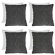 image 1 of OHS 4 x Cable Knit Sherpa Texture Filled Cushions, 45x45cm - Grey