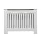 image 2 of Oypla Medium White Wooden Slatted Grill Radiator Cover MDF Cabinet