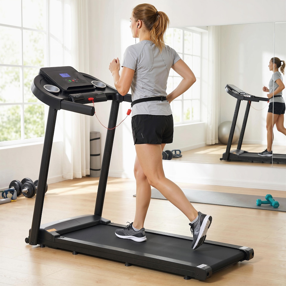 image 1 of HOMCOM Treadmill 1.5HP Electric Motorised Running Machine w/ LED Display