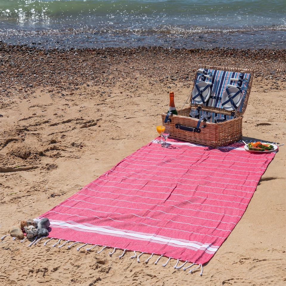 image 1 of Nicola Spring Turkish Cotton Bath Towel - 170 x 90cm - Pink | Pink | Pink