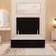 image 5 of Divan Bed Base with 4 Drawers & Plain Floor Standing Headboard Plush Velvet | Black | Black