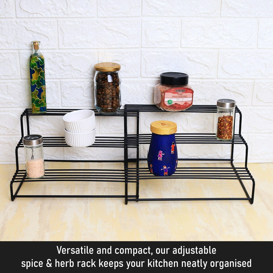 image 1 of Buckingham High End Expandable Cupboard Storage Organising Rack - Black