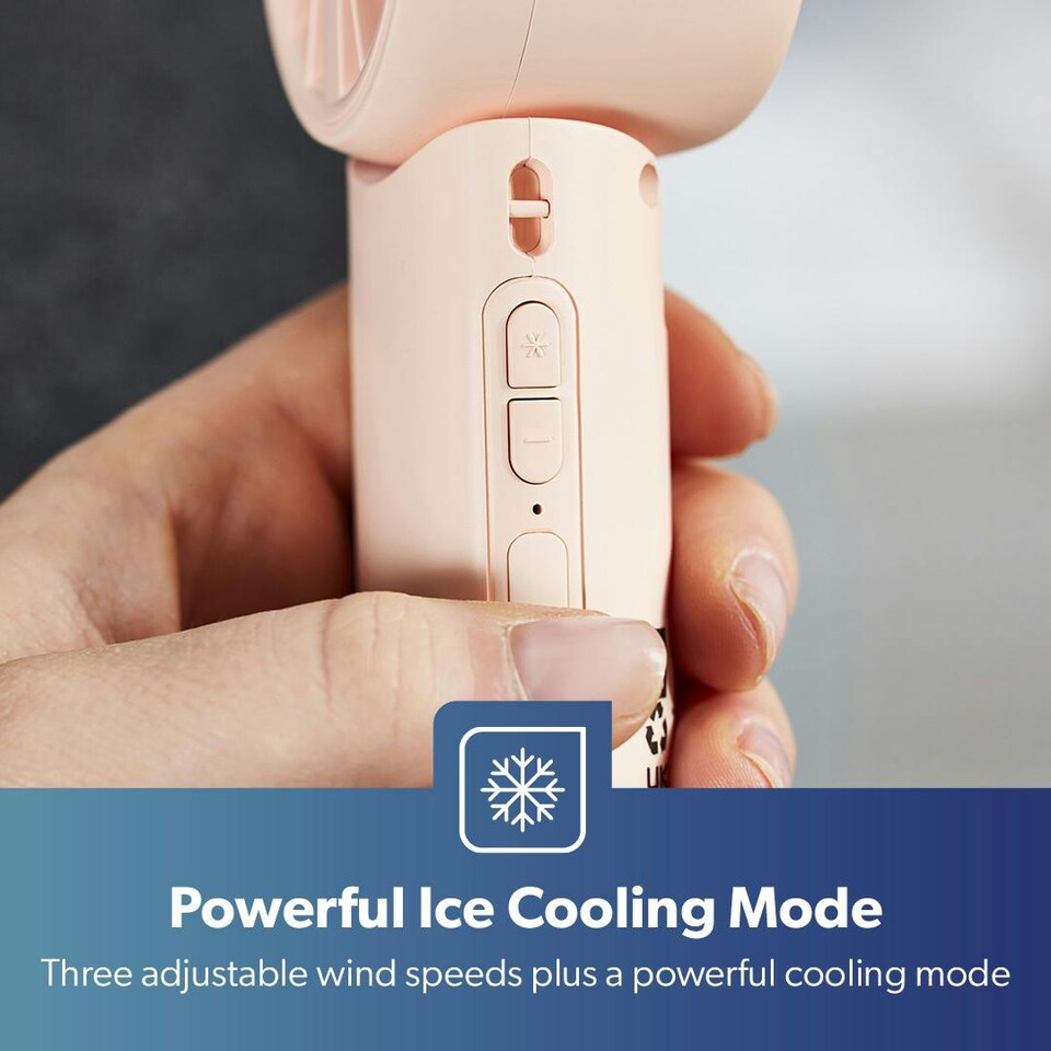 image 1 of GEEPAS Mini Foldable Portable Handheld USB Fan - Pink