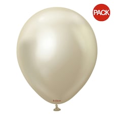 Kalisan Latex Balloons (Pack of 50) - White Gold - One Size