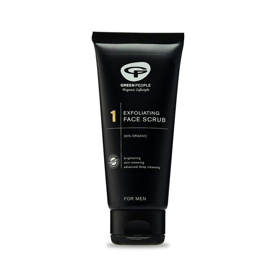Green People For Men No. 1 Exfoliating Face Scrub - Natural & Organic Brightening Scrub - Paraben & Ethanol Free - Vegan, 100ml