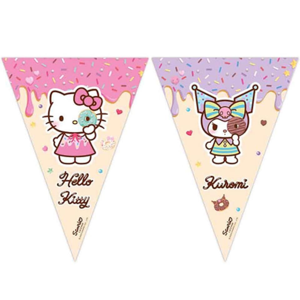 Hello Kitty & Kuromi Paper Triangle Flag Bunting Banner 2.3m