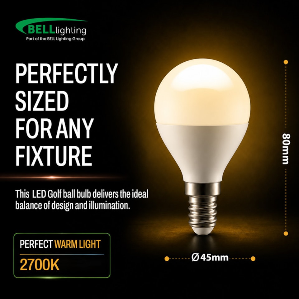 image 1 of BELL Lighting SES E14 LED Golf Ball 4.7W Light Bulb Natural White 4000K
