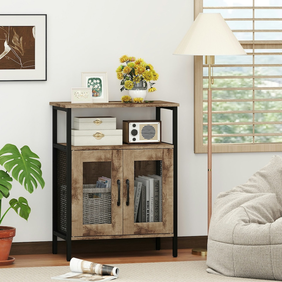 image 1 of COSTWAY Wine Cabinet Sideboard Kitchen Storage Cabinet N/A