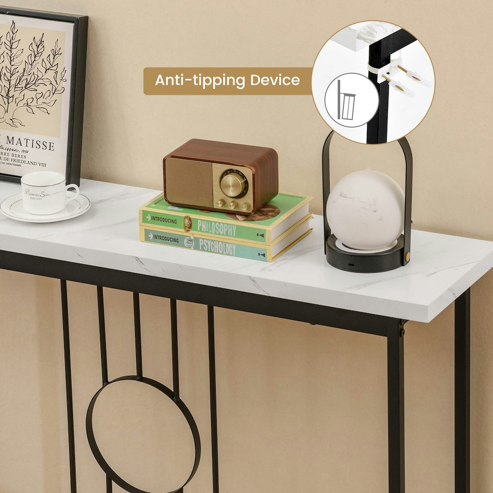 image 1 of COSTWAY 120CM Console Table Modern Entryway Table Black