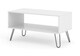 image 2 of Augusta Industrial Open Coffee Table With Undershelf - Solid Wood Top and Black Metal Hairpin Legs | White | White | One Size | 1
