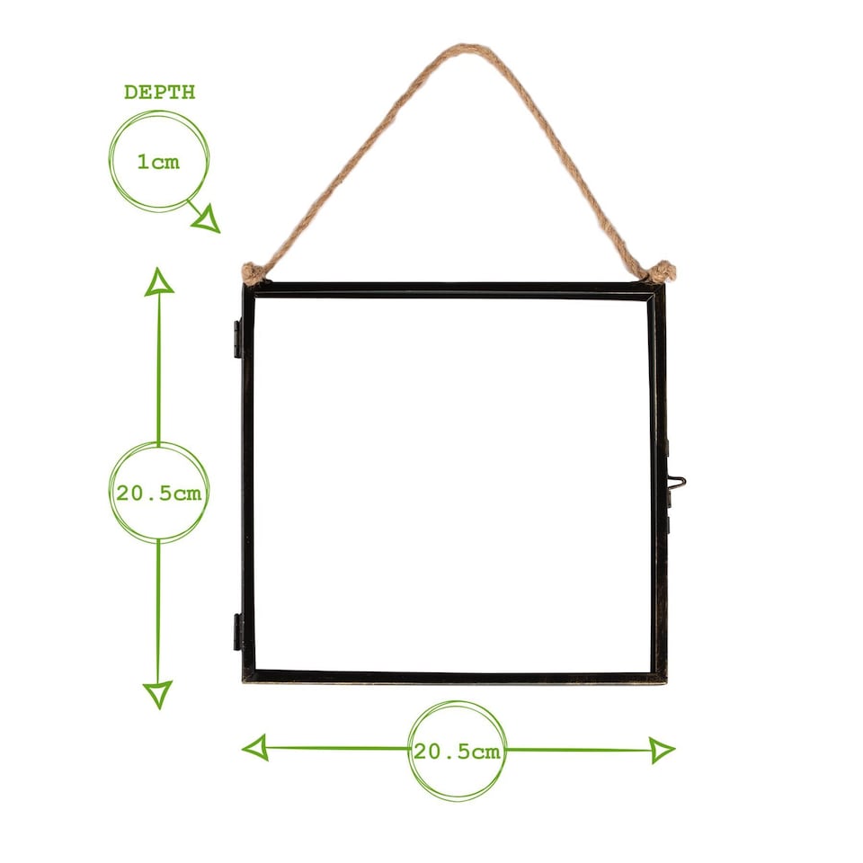 image 1 of Nicola Spring Hanging Metal Photo Frame - 8" x 8" - Black