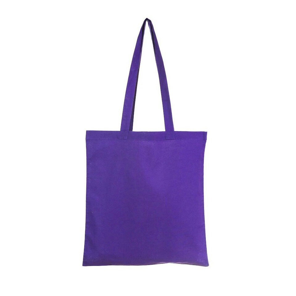 United Bag Store Cotton Long Handle Tote Bag - Purple - One Size Purple