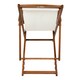image 3 of Charles Bentley Folding FSC Eucalyptus Wooden Deck Chair Beach Sun Lounger - Cream