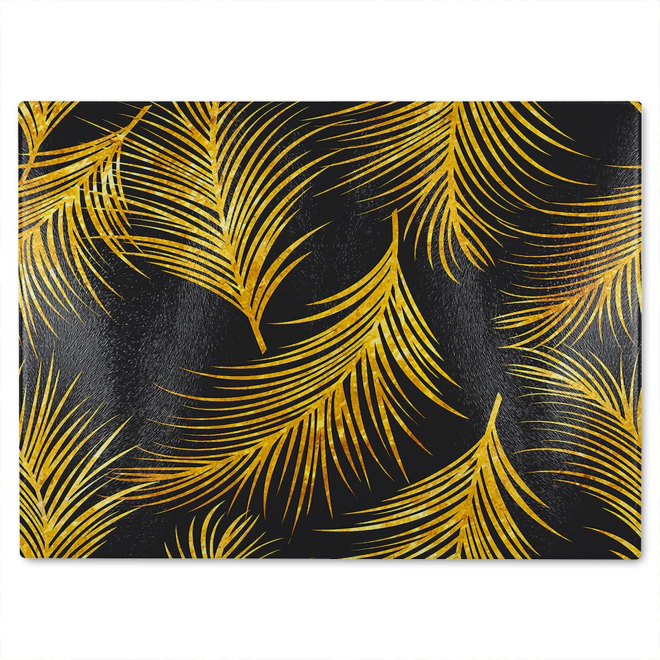 image 1 of Golden Tropical Glass Chopping Board | Multi