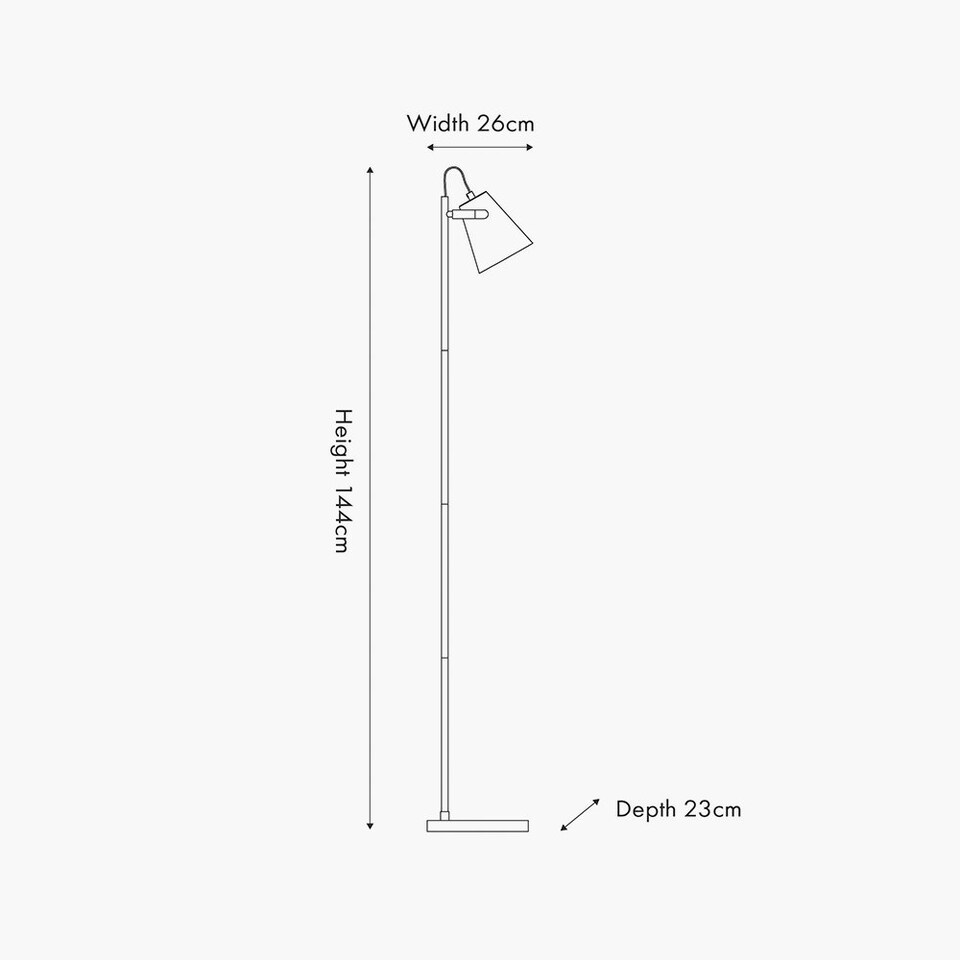 image 1 of Black and Brushed Brass Task Floor Lamp Black | Gold