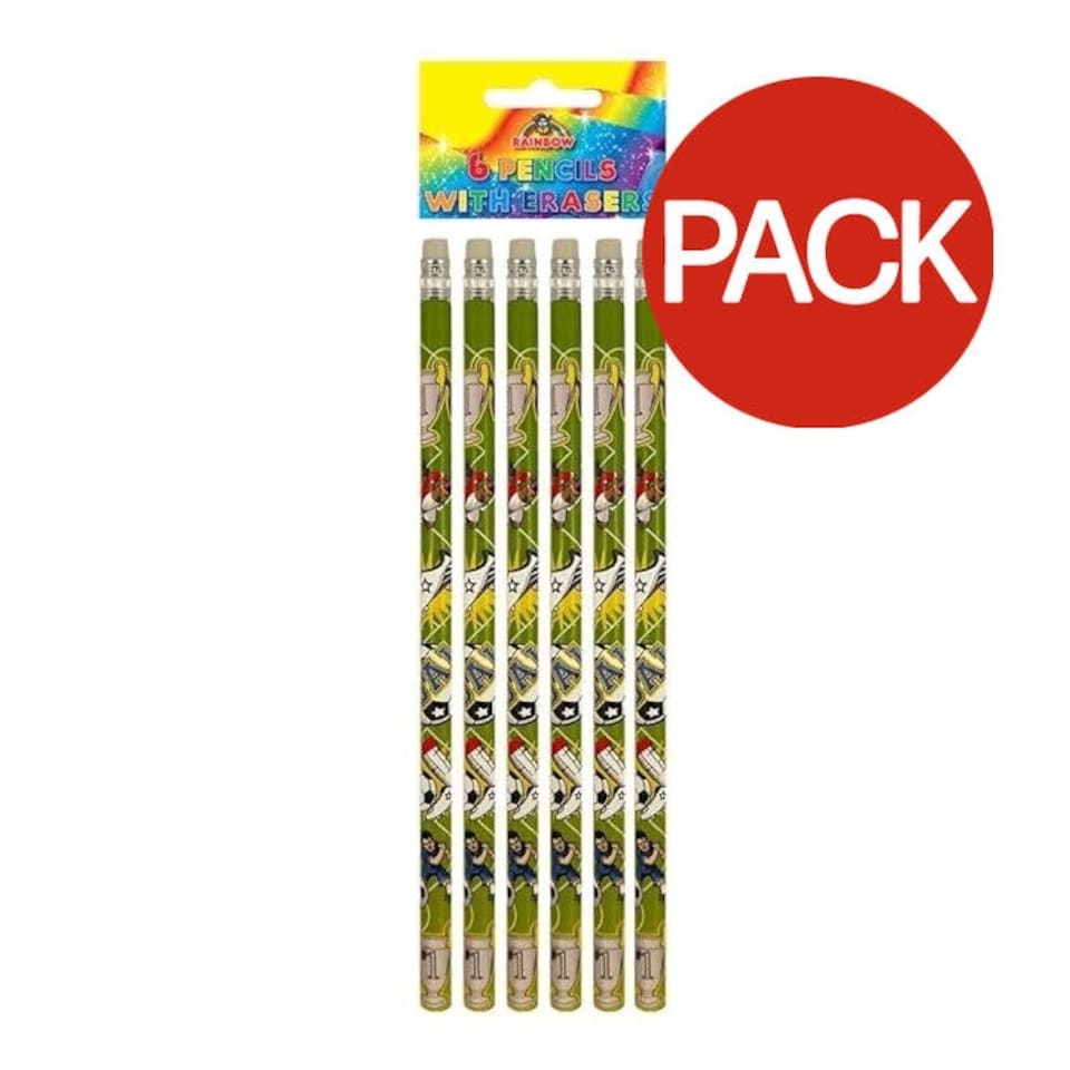 Henbrandt Dinosaur Pencil and Topper (Pack of 6) - Multicoloured - One Size