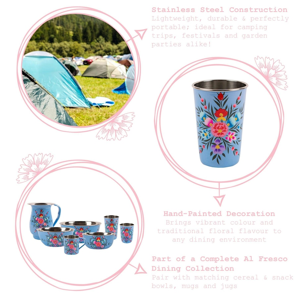 image 1 of BillyCan Picnic Tumblers - 400ml - Raspberry Pansy - Pack of 6