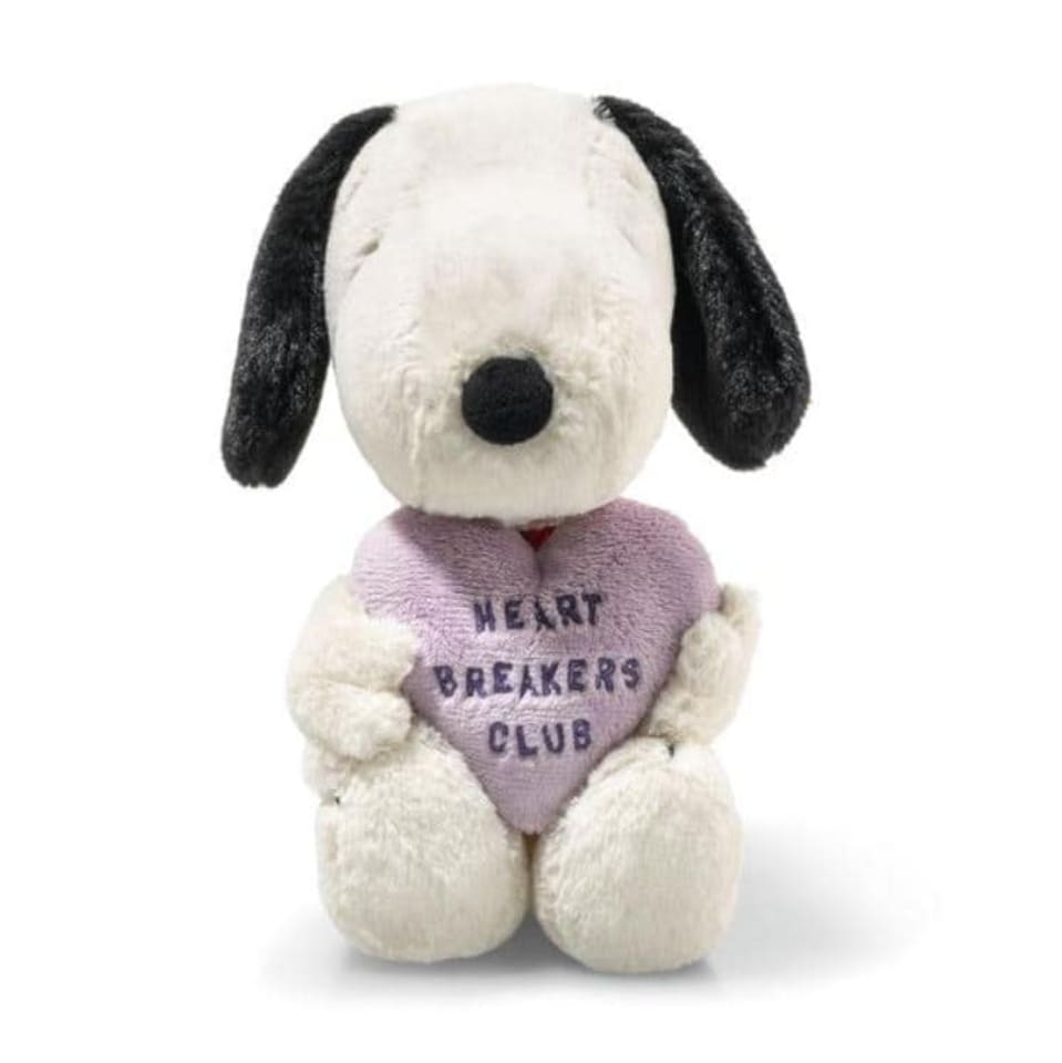 image 1 of Steiff Snoopy Purple Heartbreakers Club Soft Toy | Multi | Purple Heart