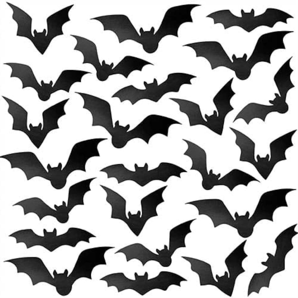 Bat Halloween Window Cling Decorations - Pack of 24