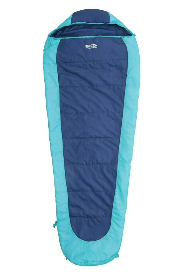 image 1 of Mountain Warehouse Summit 500 Square Sleeping Bag Insulated Two Way Zip Camp Bed Right Handed Zip - Regular length (200cm) | Blue