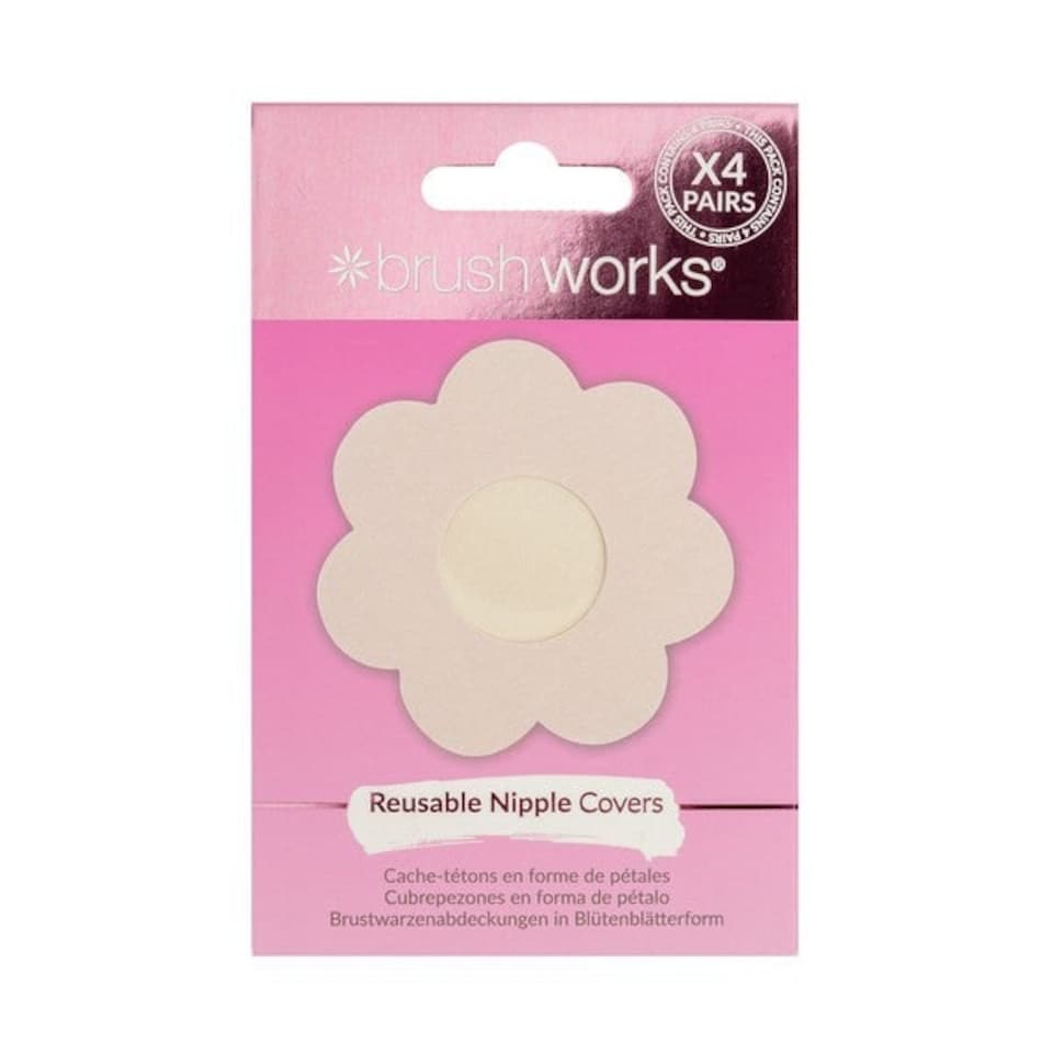 image 1 of Brushworks Nude Satin Nipple Covers - 4 Pairs