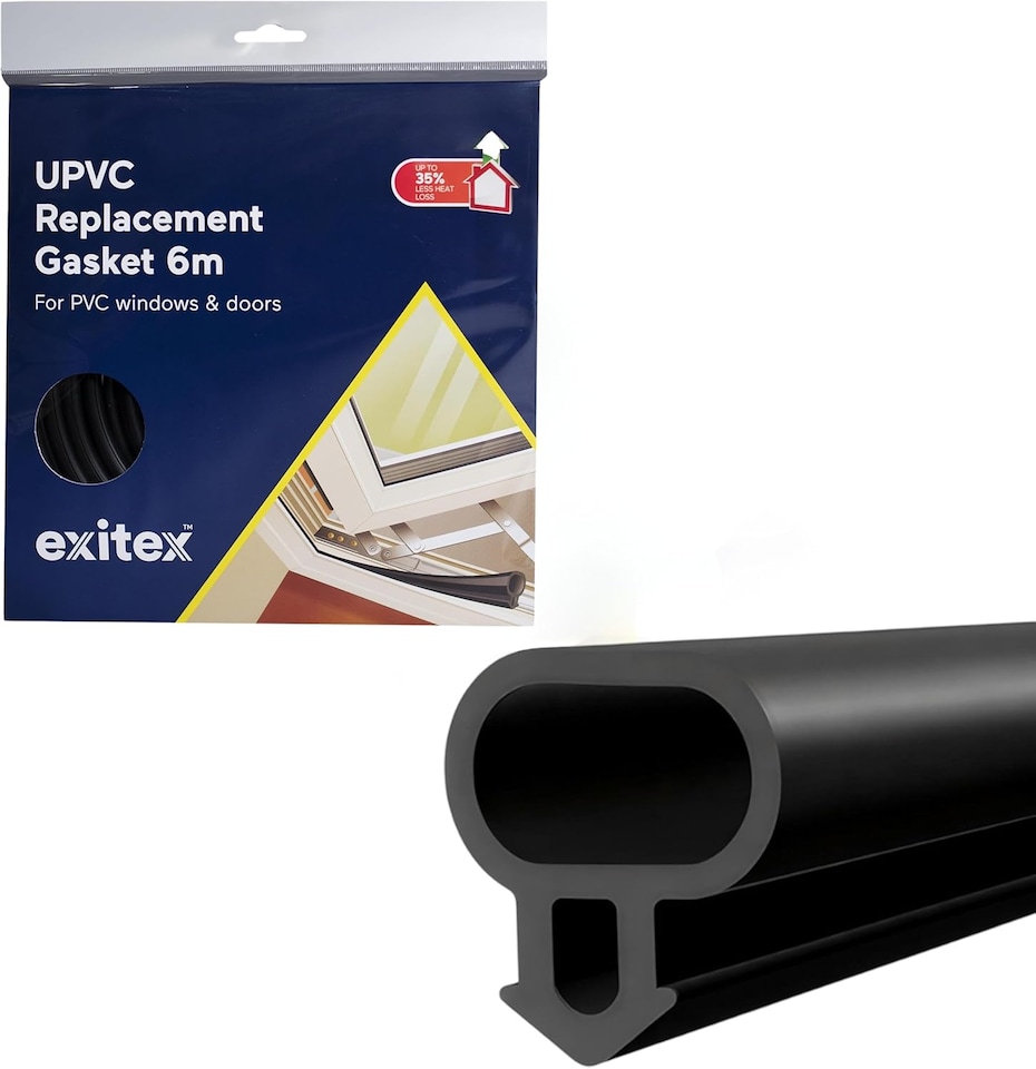 image 1 of Exitex 6m uPVC Push Fit Replacement Gasket Seal for Doors & Windows