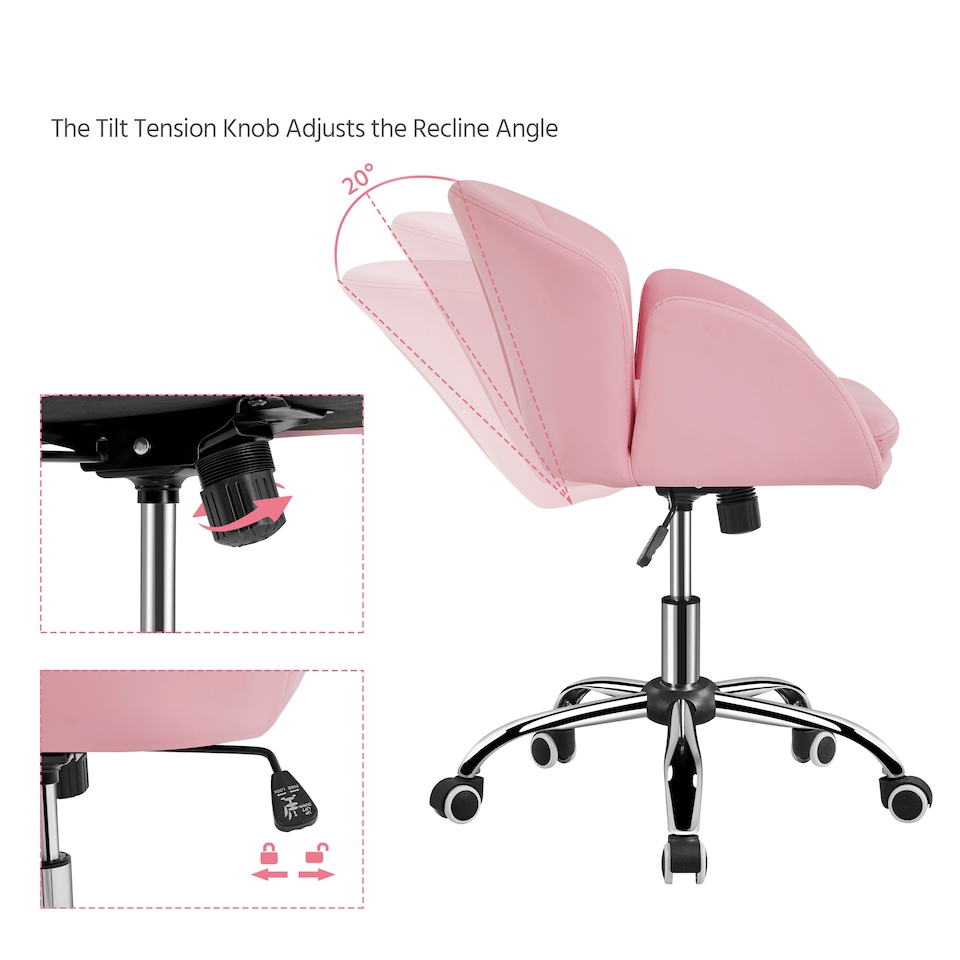 image 1 of Yaheetech Swivel Rolling Home Office Chair with Armrests