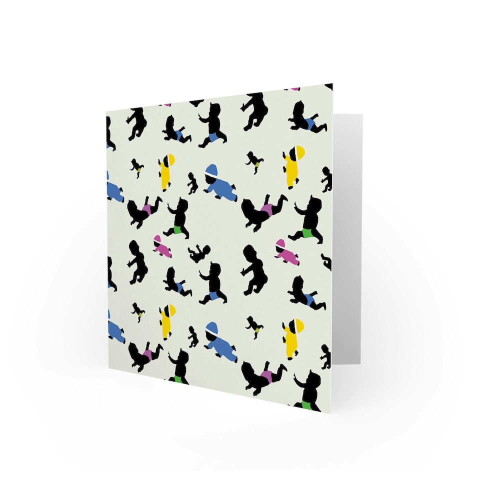 image 1 of Colourful Babies Pattern New Baby Card