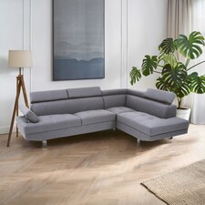 Hanover Grey Linen Corner Sofa Grey