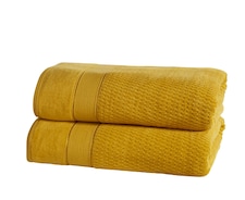 Royal Velvet Towel Cotton 2 Piece Bath Sheet (90x140 cm) | Yellow | Bath sheet | 1