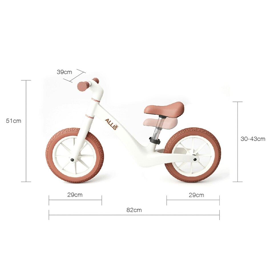 image 1 of Allis Lumi Balance Bike for 2 Year Olds with Basket & Bell - White White