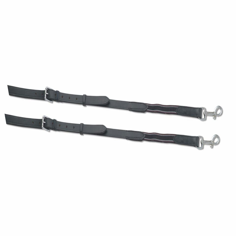 image 1 of Shires Aviemore Leather And Elastic Side Reins Black | Size: 32X5/8 Inch
Colour: Black