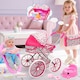 image 6 of 12 inch Baby Doll Feeding Play Set with Stroller High Chair Feeding Set Clothes Storage Bag Pretent Play