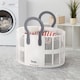 image 2 of Living and Home Foldable Plastic Laundry Basket, White | White