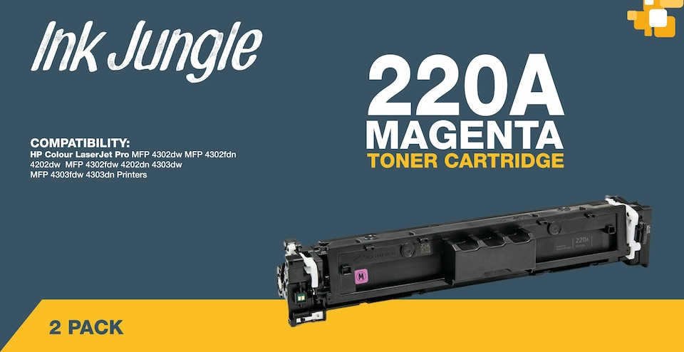 image 1 of 2x Compatible HP 220A Magenta Toner Cartridges | Pink | 2