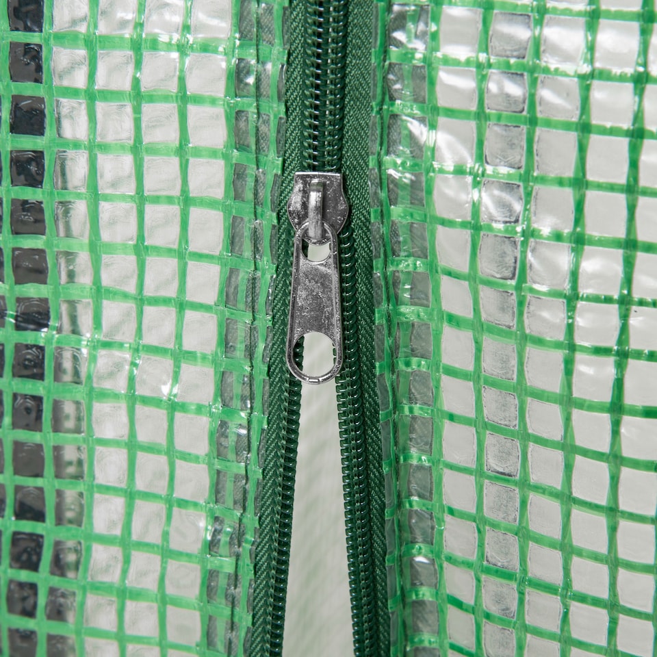 image 1 of Outsunny 100 x 50 x 150cm Greenhouse w/ Zipper Roll-up Door Outdoor Green | Green