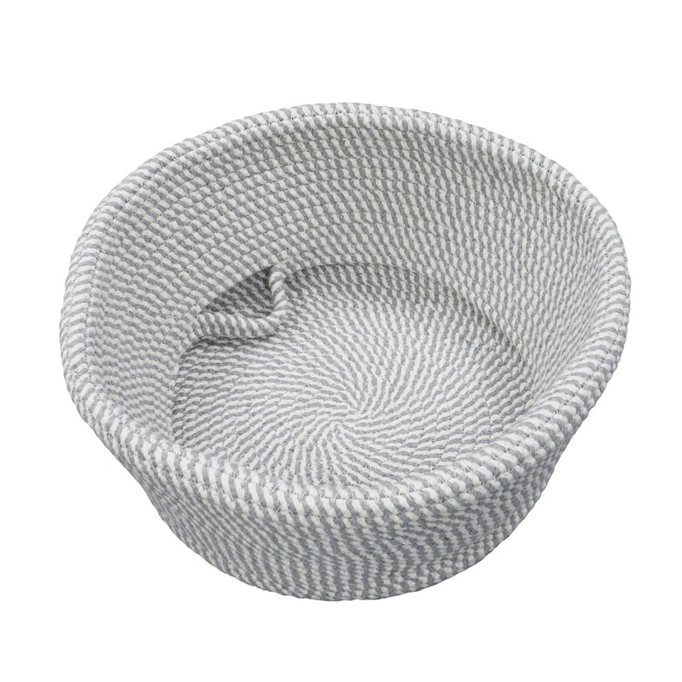 image 1 of JVL Edison Round Belly Cotton Rope Storage, Large, Grey Grey