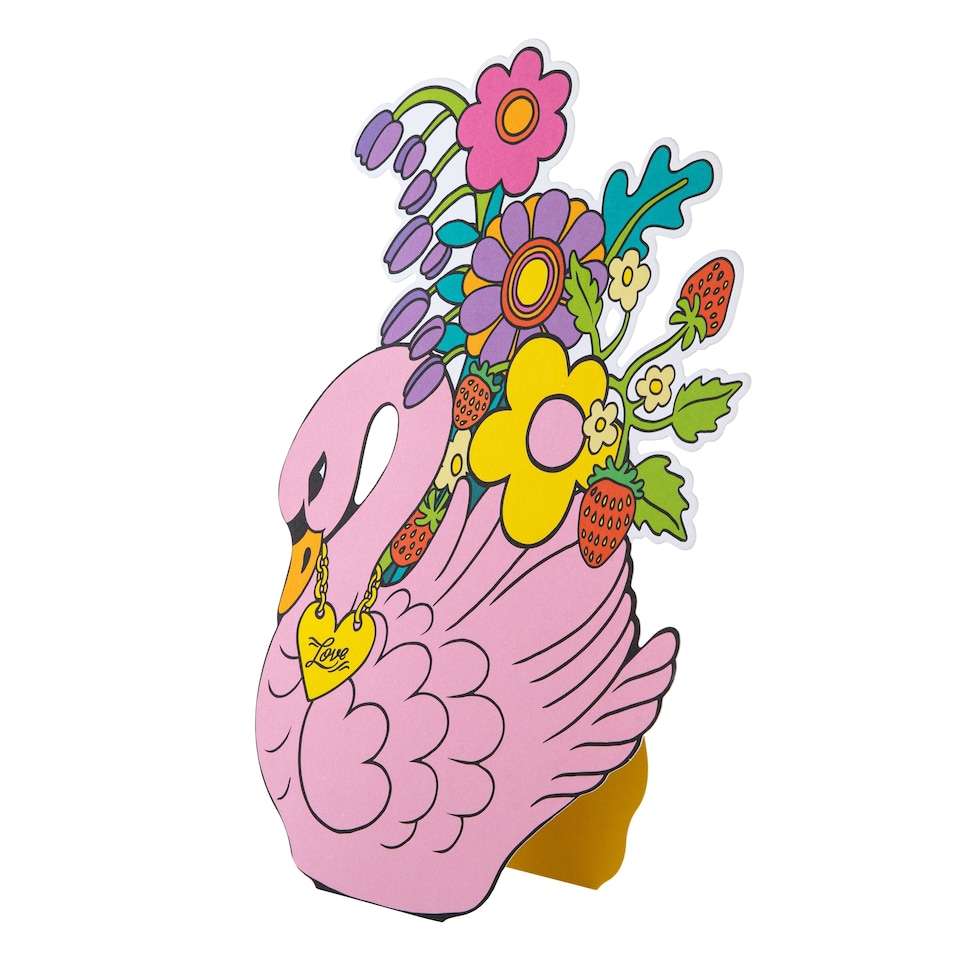 image 1 of Hallmark Magical Botanicals X Liz Harry Card - Pink Swan Design